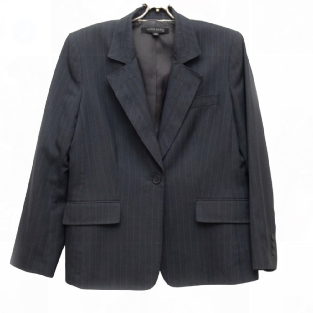 Anne Klein Suit Pin Stripe Lined Blazer Size 12